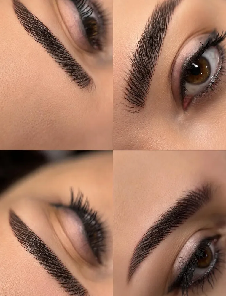 Microbladed brows, healed detail